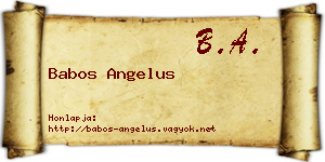 Babos Angelus névjegykártya